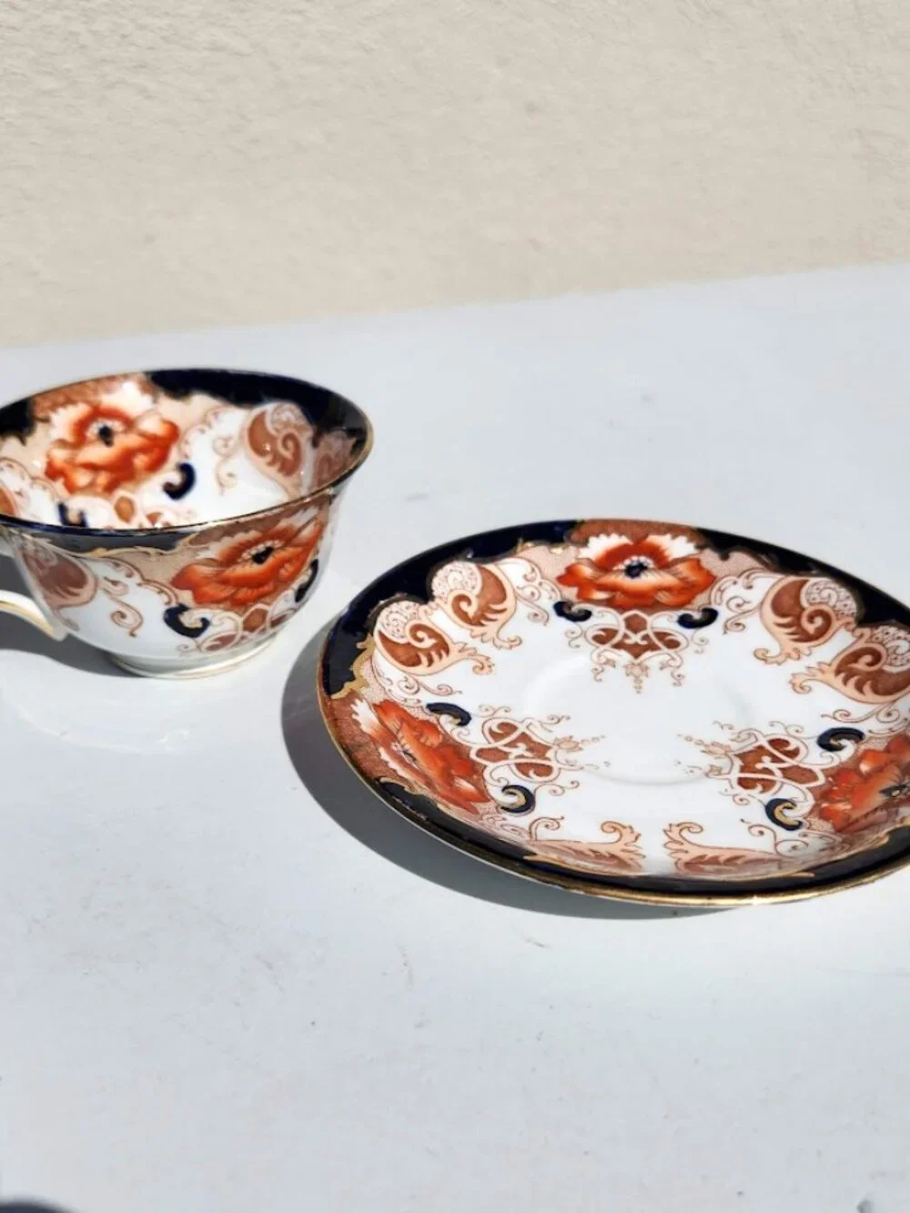 Alfred B Pearce & Co Antique English Bone China Tea Cup Saucer Set Vintage Plate